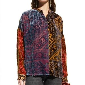 Johnny Was Frida Button Down Shirt In Multi size Small